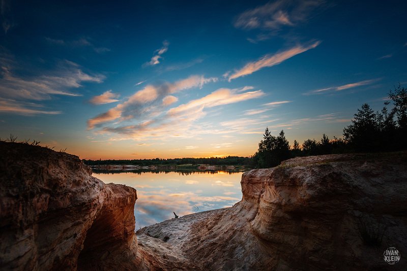 закат, новинка, пейзаж, озеро, вода, отражение, природа, деревья, облака, небо, свет, красота Закаты в Новинкеphoto preview