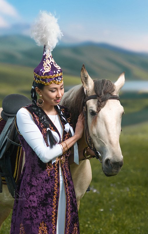 казахстан, казашка, национальный, фольклор Қазақи бет-бейне. Из России с любовьюphoto preview