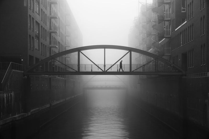 bridge, fog, fleet, water, people, street, urban Kehrwiederspitzephoto preview