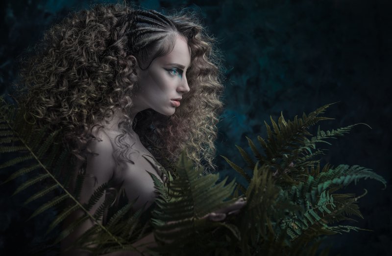 girl, portrait. beauty, fern Fern blossomphoto preview