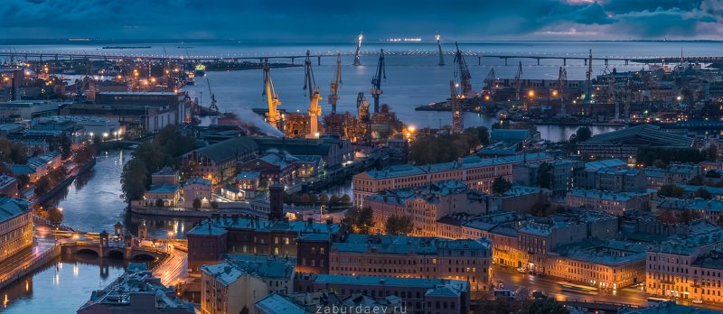 россия, петербург, осень, вечер, закат Морской городphoto preview