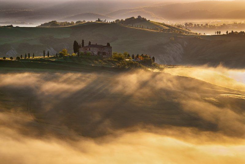 tuscany. тоскана, туман, волны,fog, mist, waves Terra Toscanaphoto preview