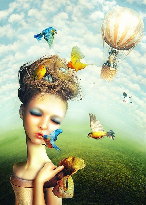 коллаж, фотоарт, фотошоп, весна Springphoto preview