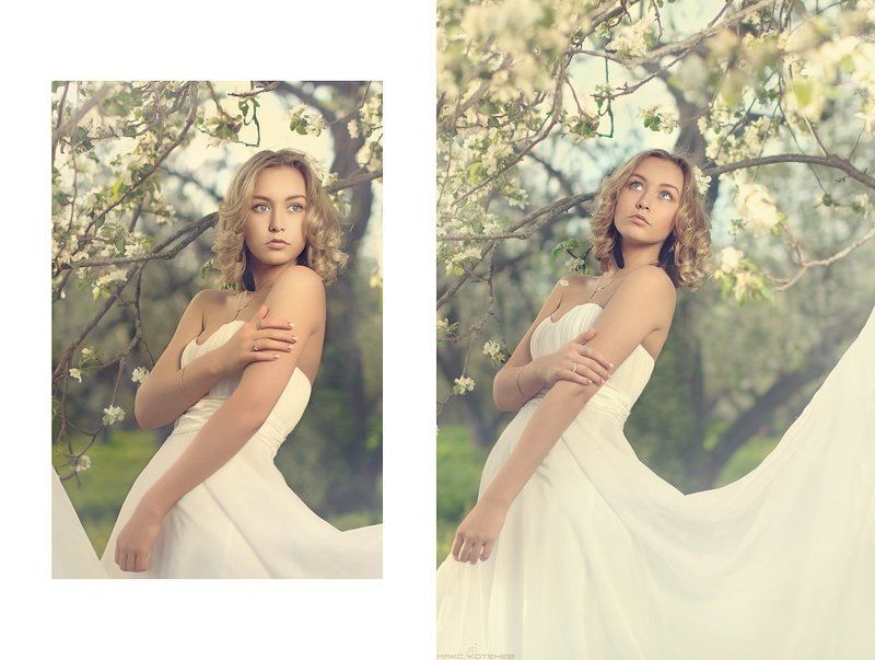 девушка, цветы, сад, весна ***photo preview