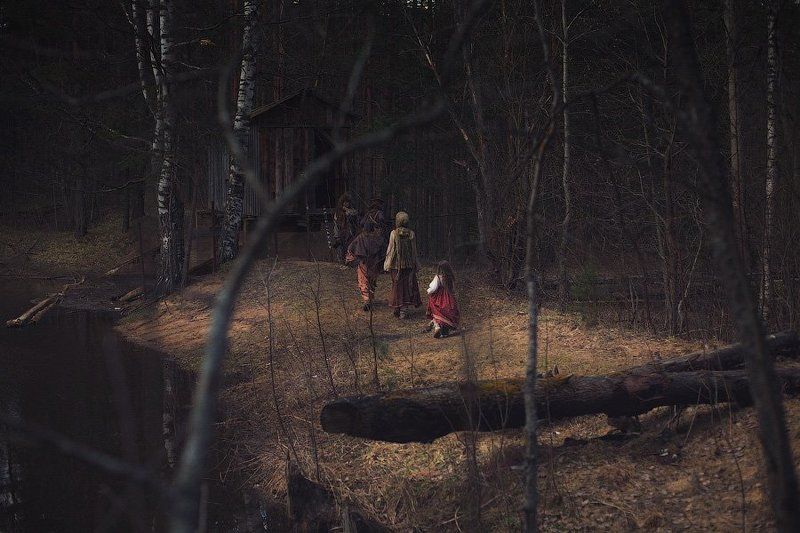 сказа, лес, репортаж,персонаж, избушка, река, берег, чаща, dyadyavasya Зарисовка из сказкиphoto preview