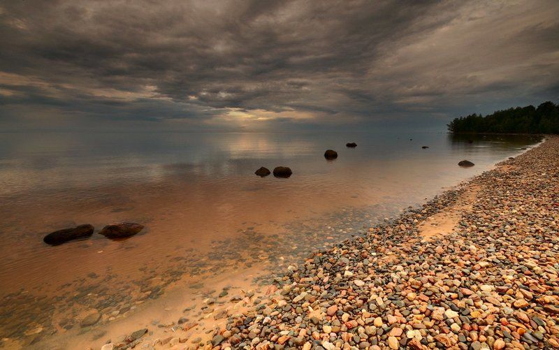 онега, осень, озеро Онежское утроphoto preview