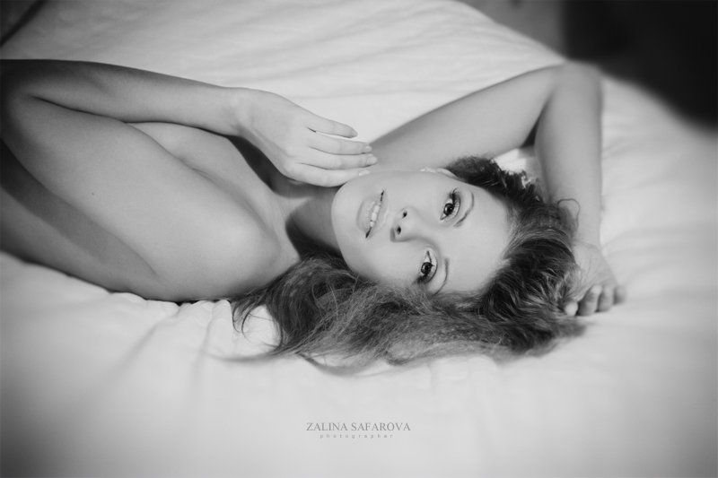 девушка, портрет, черно-белое, ню photo preview