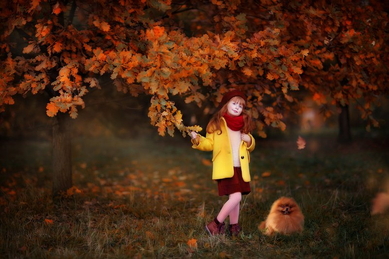 фотосессия, дети, осень, рыжие волосы, девочка, портрет Рыжая осеньphoto preview