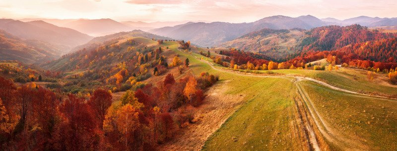 вечер, горы, дронофото, закарпатье, закат, карпаты, октябрь, осень, украина Вечером на перевалеphoto preview
