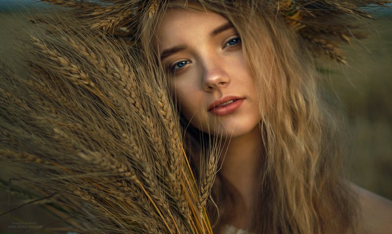 девушка, сказка, лето, волшебство, фото, арт, портрет , поле, пшеница, колос photo preview