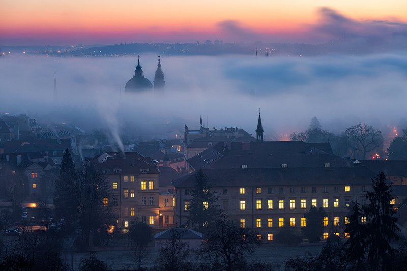 Prague, Praha, Praga, mist, fog, morning, sunrise, winter Prague Mist Oceanphoto preview