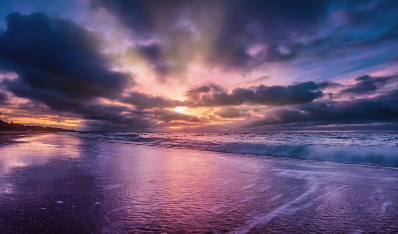 море, закат, пейзаж Закат на побережьеphoto preview