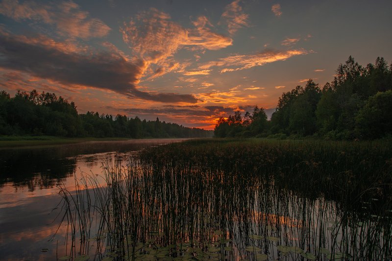 великий двор,вологодчина,кема,север,лето, Вечер на Кеме.photo preview