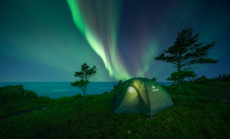 aurora borealis, северное сияние, белое  море, white sea Aurora Borealisphoto preview