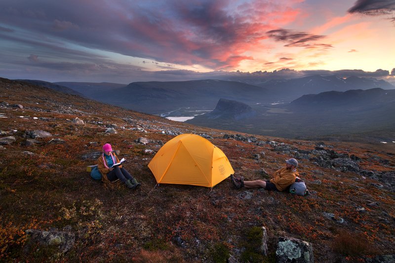 сарек, лапландия, арктика, палатка, вечер, sarek, lapland, laponia, tent Вечера в Арктикеphoto preview