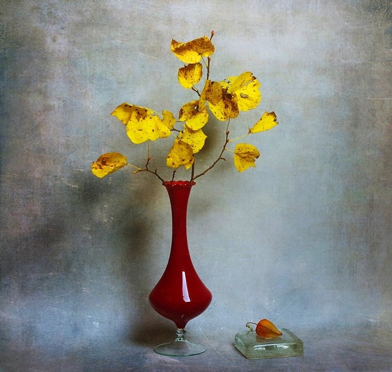 still life with yellow leavesphoto preview