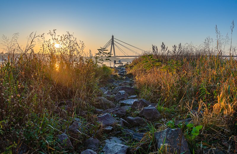 мост расвет река Вид на Северный мостphoto preview