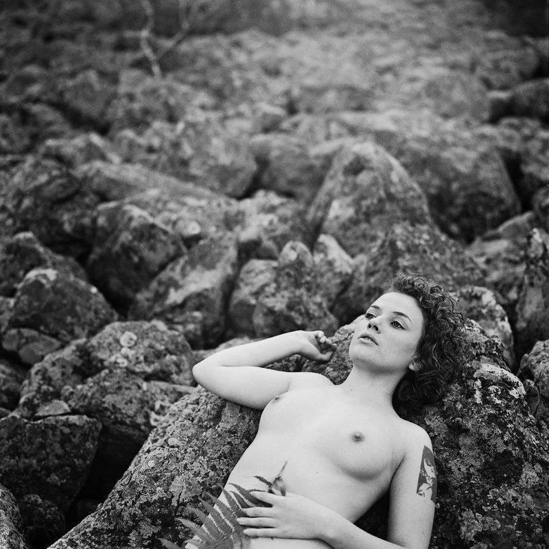 hasselblad, woman, girl, rocks, lichen, fern, woods the answer фото превью