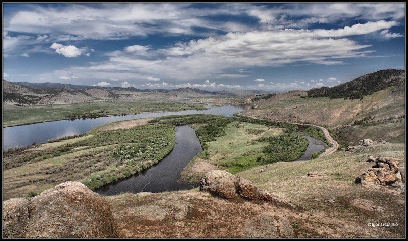 бурятия, селенга, долина, река, горы, лето О удаче фотографаphoto preview