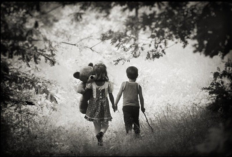 bw, portrait, forest, children, monochrom, dream Hansel and Gretelphoto preview