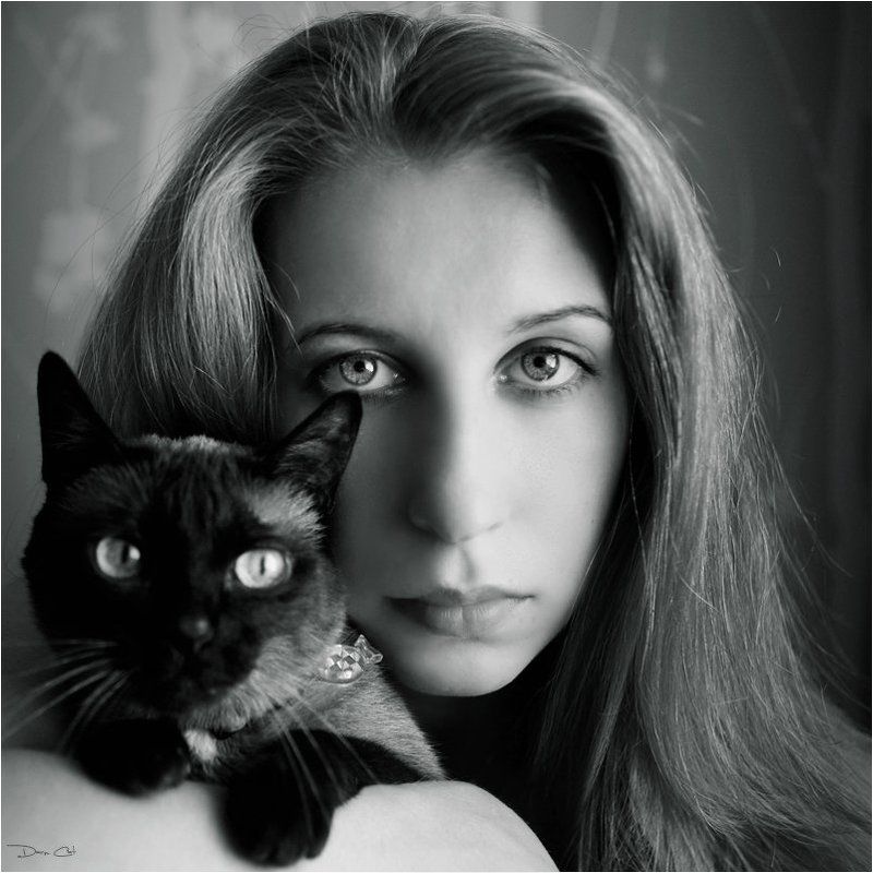 автопортерт, кошка, девушка, глаза Автопортретphoto preview