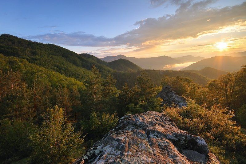 Mountain sunset фото превью