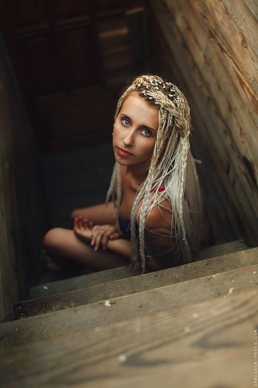 девушка, портрет, косы, пляж, купальник Катяphoto preview