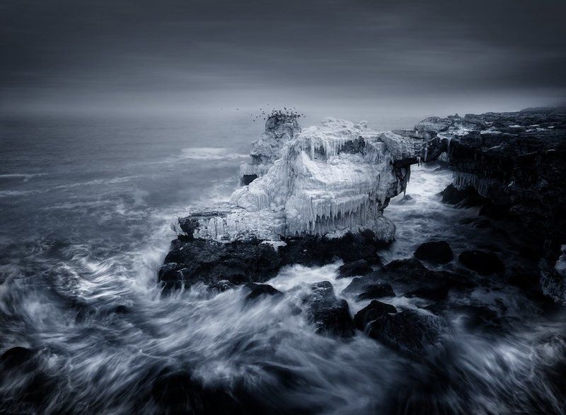 winter, seascape, tiulenovo, the arch, bulgaria Ice Agephoto preview