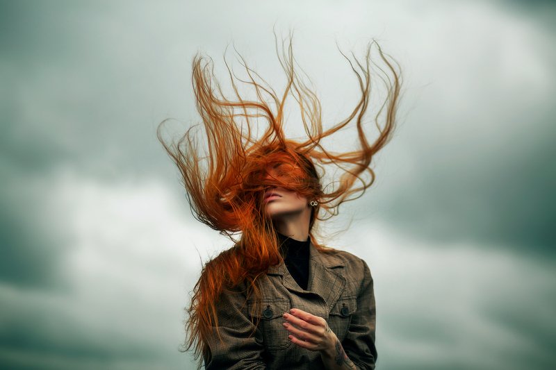 девушка, портрет, ветер, природа WINDphoto preview