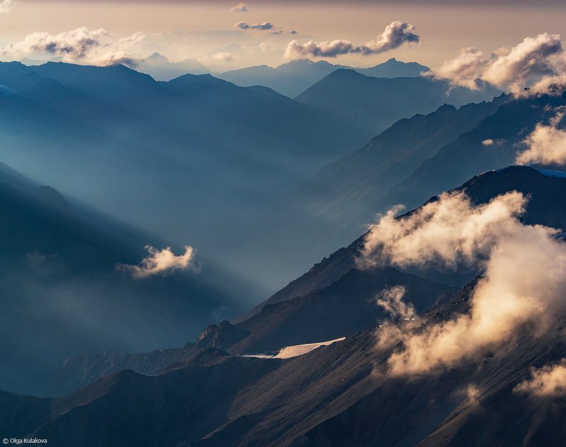 тянь-шань, баянкол, горы, закат, мраморная стена Вечер после штормаphoto preview