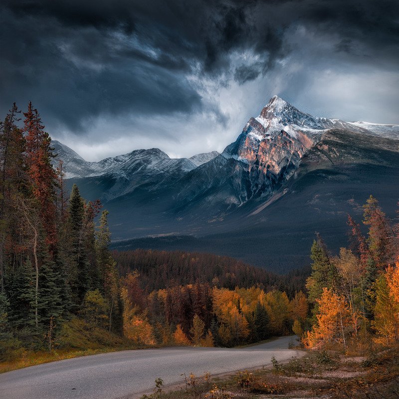 горы, осень, небо, тучи, канада, mountain, sky, clouds, canada, alberta, 1pro.photo, @1pro.photo Timekeeper / Хранитель времениphoto preview