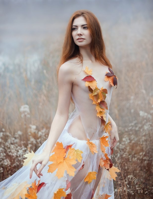 осень, женский портрет, туман, постановочная фотография,fog, autumn, staged photography, woman portrait, tyagushovaphoto Leaving Autumnphoto preview