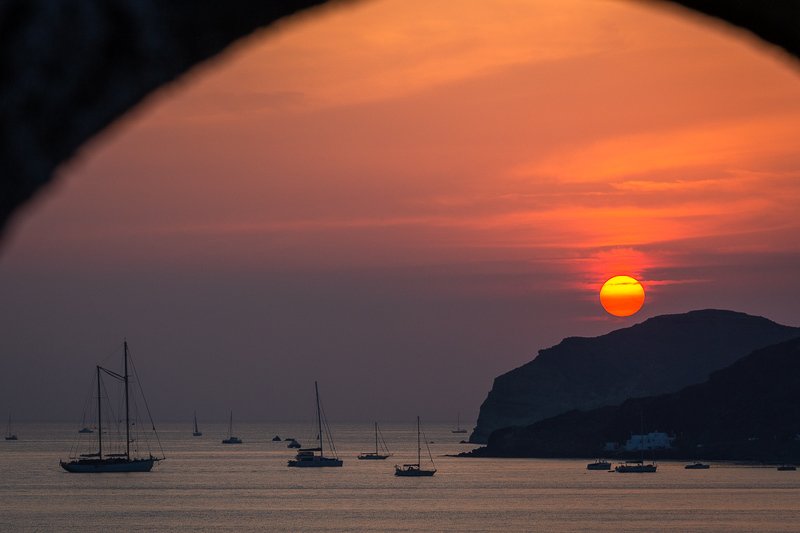 sunset,santorini,boats,yacht photo preview