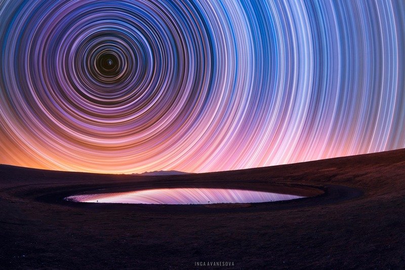 night, milky way, landscape, armenia,  vulcano, startreils, startrek Old volcano.photo preview