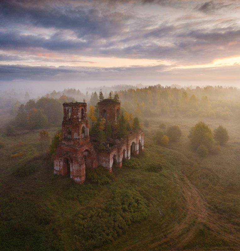 осень, туман, рассвет, валдай, новгородская область Новгородская областьphoto preview