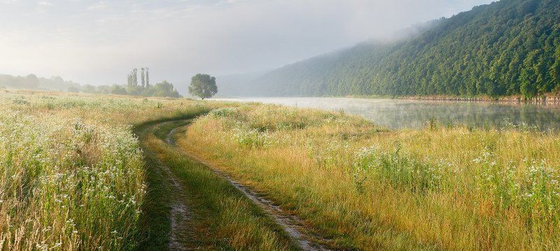 утро, днестр, река, рассвет, дорога, украина Нежное утроphoto preview