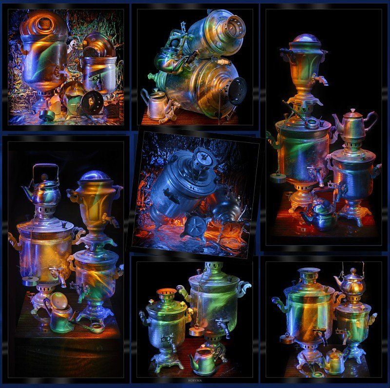 светографика, свет, самовар, натюрморт, интерьер, чай Самовары фото превью