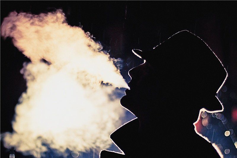 дождь, дым, шляпа, ночь, нюар ***photo preview