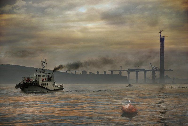 японское, , , море, , , корабли, мост Generatrixphoto preview