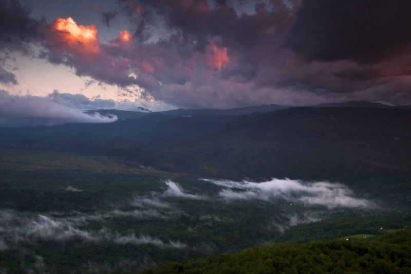 мезмай, закат, горы За туманом..photo preview