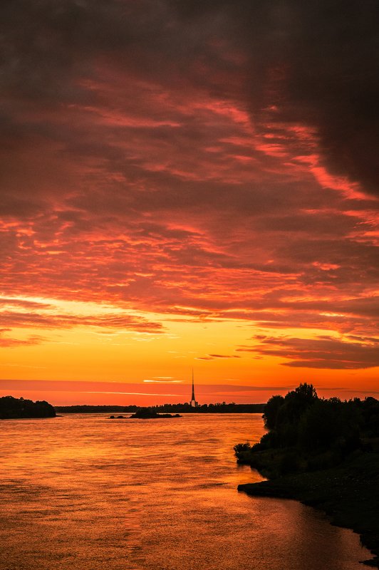 #пейзаж #река #закат #небо #лето #природа Summer sunsetphoto preview