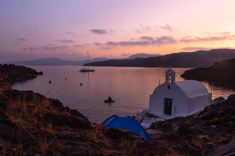 santorini,sunrise,landscape Morning in Palea Kameniphoto preview