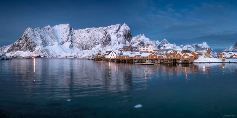 lofoten, sakrisøy, reflections, blue hour, mountains, seascape, landscape, panorama, mystic, twilight Sakrisøy, before sunrise...photo preview