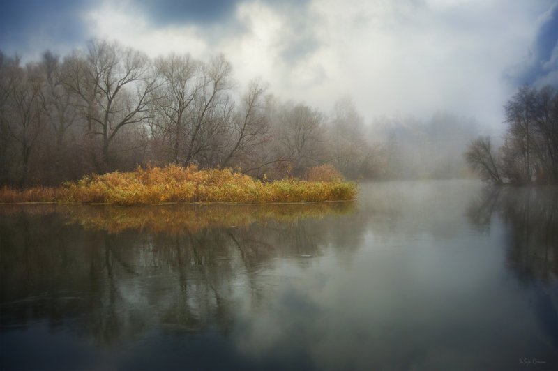 осень,утро,река,берег,лес,туман Мрячка ...photo preview