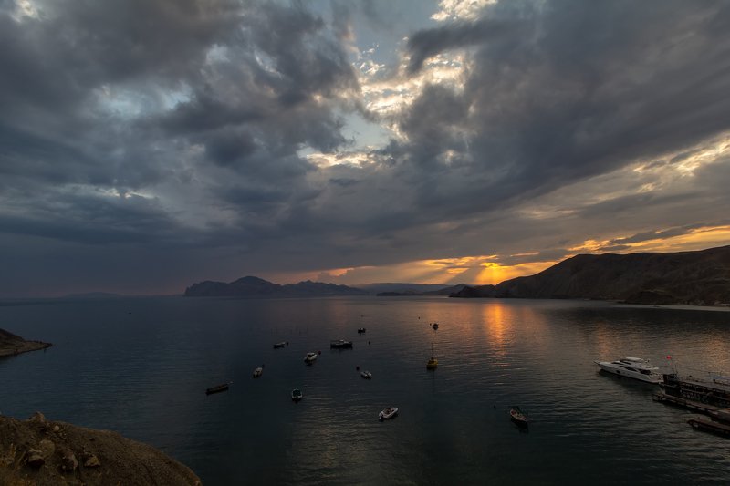 крым, закат, ыечер, море, черное Вечерело... фото превью