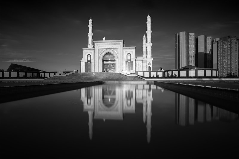 нур-султан, астана, казахстан, артем мирный, astana, kazakhstan, artyom mirniy, хазрет султан, мечеть, небо, закат, рассвет, свет, никон d750, hazret sultan, mosque, ведута, каприччио, фотохудожник, capriccio, veduta, photoartist, Мечеть Хазрет Султанphoto preview
