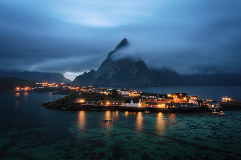 Landscape, Norway, night, blue hour, Lofotenphoto preview