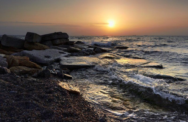 море, чёрное море, волна, берег, солнце, рассвет, восход Море Чёрное.photo preview