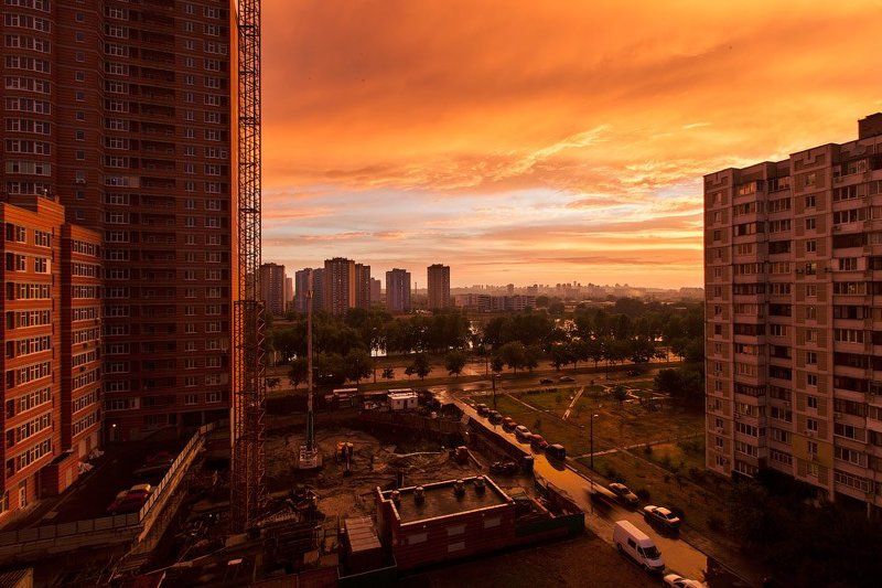 город, закат, киев, апокалипсис Вечерняя картинкаphoto preview