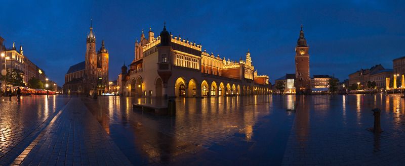 краков, польша, главный_рынок, rynek_główny, мариацкий_костел, сукенницы, sukiennice Краков вечернийphoto preview